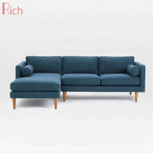 blue Chaise Lounge Living Room Fabric Corner sectional couch funiture sofa home